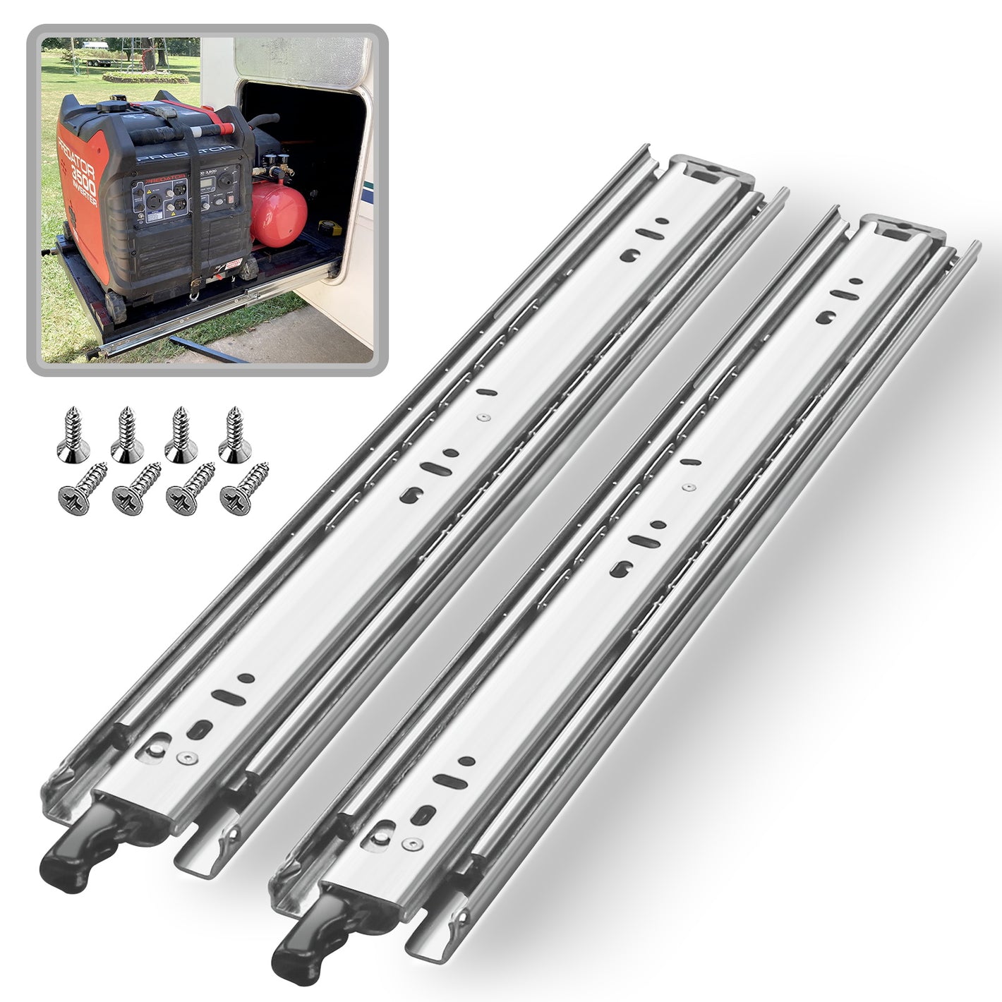 AOLISHENG 2 Pairs Heavy Load Capacity 68KG Duty Ball Bearing Drawer Runners With Lock D5115