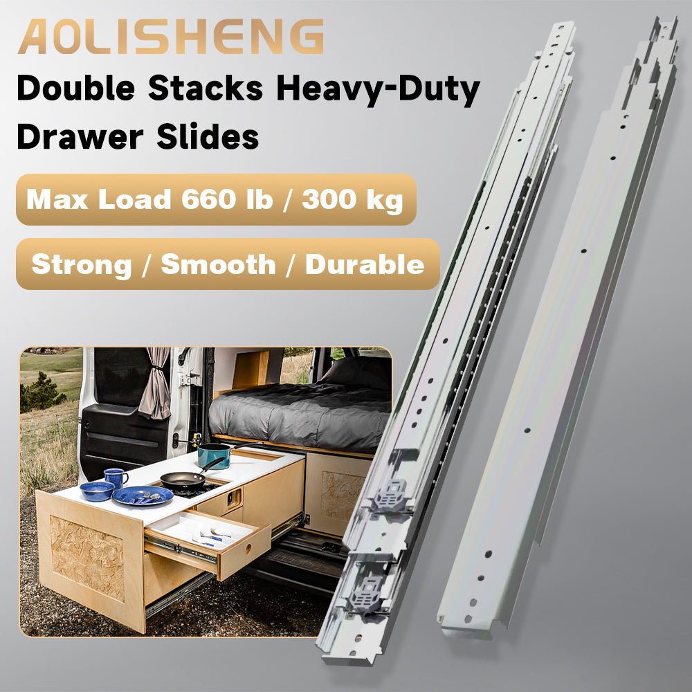 76mm Double-Track Heavy Duty Drawer Runners (660lb) | AOLISHENG UK