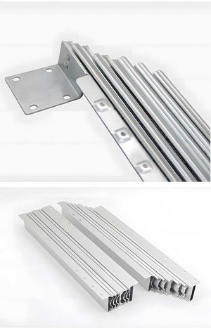 AOLISHENG Concealed Multi-Section Drawer Slides for Extending Dining Table, Full Extension Side Mount Hidden Rail (Aluminum Alloy / Cold-Rolled Steel)