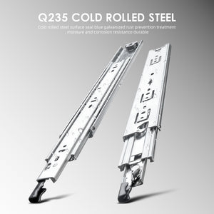 AOLISHENG 2 Pairs Heavy Load Capacity 68KG Duty Ball Bearing Drawer Runners With Lock D5115