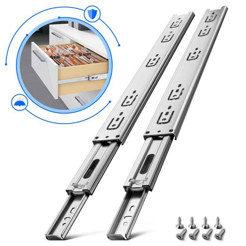 AOLISHENG 2 Pairs of Stainless Steel Ball Bearing Drawer Runners W1245