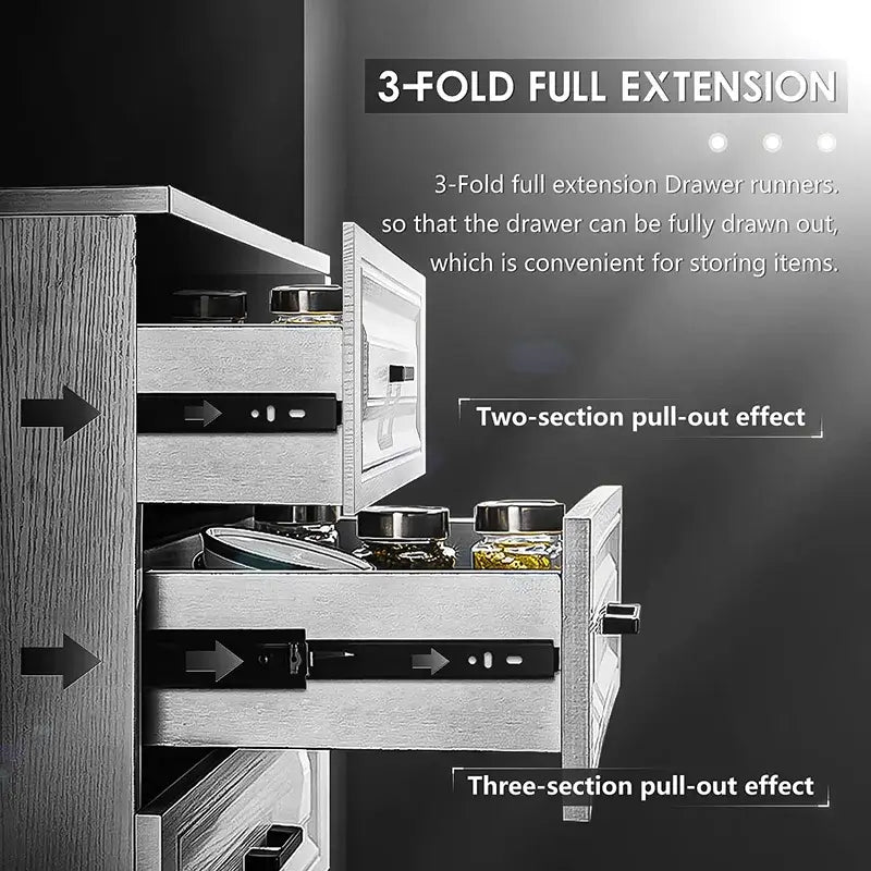 Full Extension Ball Bearing Drawer Slides Rails